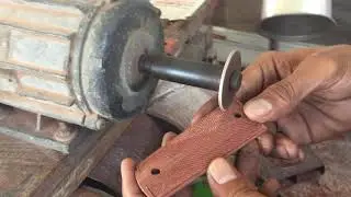 How to do checkering on 1911 wood grips by DIY handmade machine tool