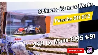 Schuco x Tarmac Works Porsche 911 GT2 (24H Le Mans 1995 #91) | 1:64 Collab64v Unboxing