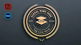 How to make a School Education logo  design | Illustrator Logo Design Tutorial | Rasheed RGD