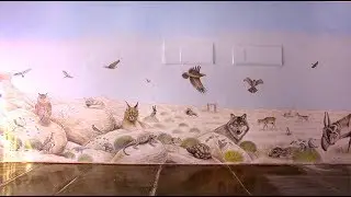 Wildlife Mural by Rory McCann at School №37 in Uzbekistan