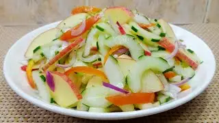 HEALTHY, NUTRITIOUS AND DELICIOUS! SIMPLE AND EASY CUCUMBER APPLE SALAD!