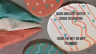 Easter Egg cookie decorating | Wet on Wet Cookie technique | Beginners royal icing