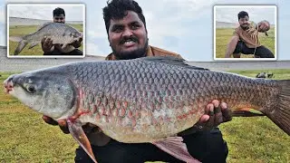 King size rohu fish hooked in feeder || Best bite for fishing || vinod fishing 🎣🎣🎣