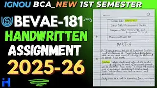BEVAE-181 HANDWRITTEN SOLVED ASSIGNMENT 2025-26 | IGNOU BCA_NEW 1ST SEMESTER HANDWRITTEN ASSIGNMENT