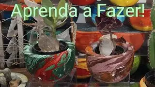 Pintura hidrografica em vasos