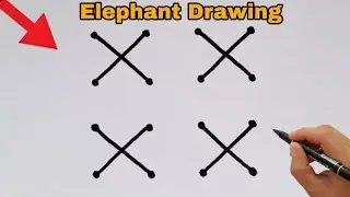 How to draw Elephant from Letter XXXX | Elephant Drawing Easy | Animals Drawing / Cute Elephant draw