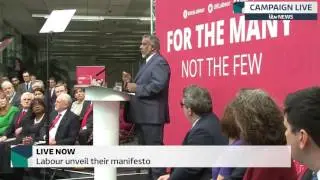 Jeremy Corbyn launches Labour's election manifesto