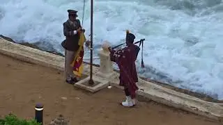 2018 Flag Ceremony at Dusk at the Galle Face Hotel in Sri Lanka