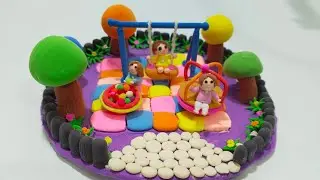 🎠 How to Make a Cute Clay Playground Miniature 🧒🎨 | Soft Pastel Clay Art DIY