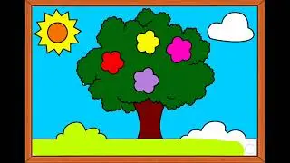Colorful Tree Coloring Tutorial: Relaxing and Fun Activity 🌲🌴