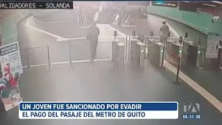 Un joven fue sancionado por evadir el pago del pasaje del Metro de Quito