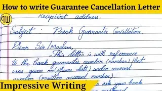 write a letter format for Bank guarantee cancellation letter writing|Englishletter@impressivewriting