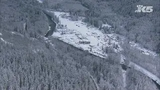 The snow-covered town of Skykomish digs itself out