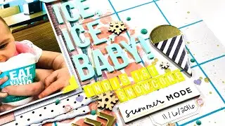 Scrappy Page Kit #2 Ice Ice Baby Scrapbook Layout Process Using Up Your Scraps