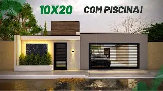 3D ПРОЕКТ ДОМА | УЧАСТОК 10X20 | ПЛАН С БАССЕЙНОМ | Код 101