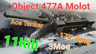 World of Tanks console Object 477A MOLOT 11Kill 17K Dmg Ace Tanker 3Moe