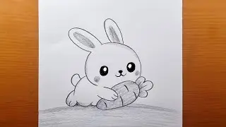 Schizzi facili || COME DISEGNARE UN CONIGLIETTO KAWAII FACILE