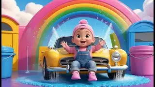 Rainbow Car Wash Color | Fun Color Learning Nursery Rhyme for Kids | Baby Learning Song