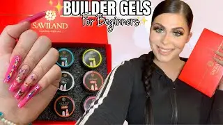 💖SAVILAND BUILDER GEL POTS! How To: Builder Gel for Beginners | Pink V-Tip French (NO ACRYLIC)