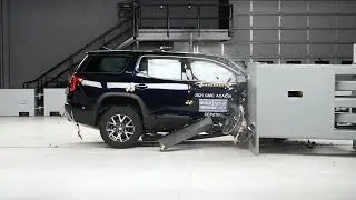 2021 GMC Acadia passenger-side small overlap IIHS crash test