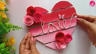 Valentine's Day Special Hanging || Handmade Paper Wall Hanging || Easy Craft