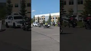 RCMP, Calgary Police, and Edmonton Police motorcycles for the G7
