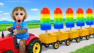 BONBON monkey’s RAINBOW JELLY  party goes CHAOTIC until the duckling helps🍦🌈🦆 | CUTE MONKEY