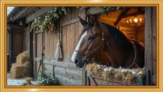 Cozy Winter Stable Horse 🐎🎄 | Peaceful Equestrian Portrait | Framed TV Gallery