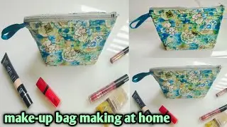 Makeup bag making at home /cosmetic pouch #makeupbag #pouchmaking