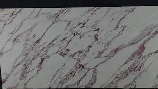 Full Body Printed Quartz Slabs with Calacatta Purplue Veining