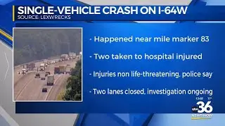 I-64W single-vehicle crash near mile marker 83