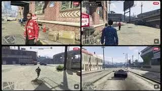 GTA V with 4 split screen friends with BATMANFAHAD