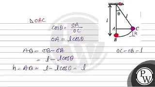 The bob of simple pendulum having length is displaced from mean position to an angular position ....