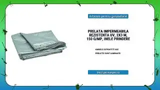 Prelata impermeabila rezistenta UV, 2x3 metri, 150 g/mp, inele de prindere, argintiu, DSH, 104176
