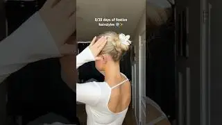 flower claw clip but make it winter 🌨️❄️ #hairstyleideas #flowerclip #hairstyle hack #plaits