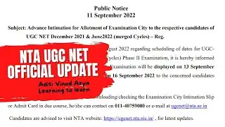 NTA UGC NET latest Notification 2022
