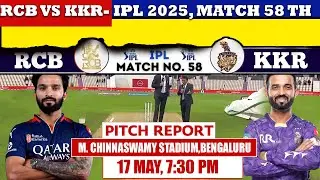 RCB vs KKR IPL 2025 Match 58 Pitch Report: M.Chinnaswamy Stadium Pitch | Bengaluru Pitch Report