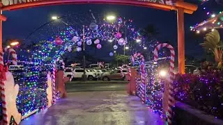 Polynesian Cultural Center all decorated for Christmas on Oahu 