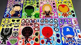 Marvel Sticker ASMR | Relaxing & Satisfying Notebook Art Featuring Iron Man, Spider-Man, ..