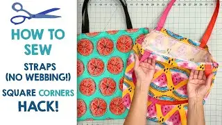 Before You Sew Another Tote Bag, Watch This! Easy Square Corner Trick + Sew Fabric straps