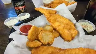 Fish & Chips Dinner at Old Bag of Nails - Whitehall OH