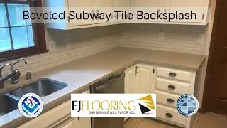Elongated Beveled Subway Tile Backsplash Installation