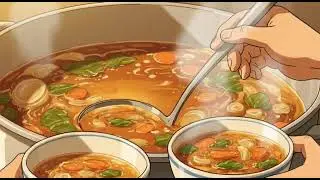Snow Outside, Soup on the Stove ❄️ | Cozy Winter Evening ASMR | Ghibli-Inspired Relaxing Story