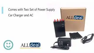 8 Antennas Handheld Cell Phone Jammer, Jam2G/3G/4G and LOJACK GPS WIFI Signals, 20 Meters
