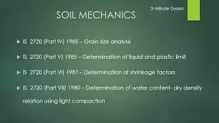 Soil Mechanics  IS codes