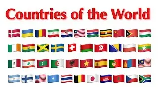 196 country names in English - Flags + Countries of the world read by a native speaker