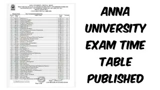 Anna university Re Exam Time Table Published 2021 | Given Link | Do U Know ?