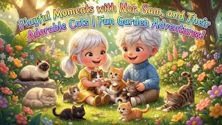 Playful Moments with Nor, Sam, and Their Adorable Cats  Fun Garden Adventures!