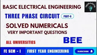 Three Phase Circuits Part-6 Solved Numericals BEE FE Sem 1 Engineering #engineering #fe #bee #pyq