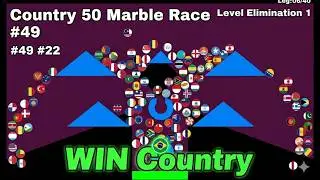 Country 50 Marble Race 🏁 #49 #22 Level Elimination 1 WIN 🏆 Country Gameplay Video Race  Algodoo